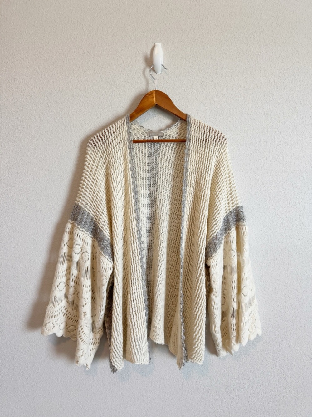 By Anthropologie Rosanna Crocheted Boho Delicate Kimono Sweater One Size